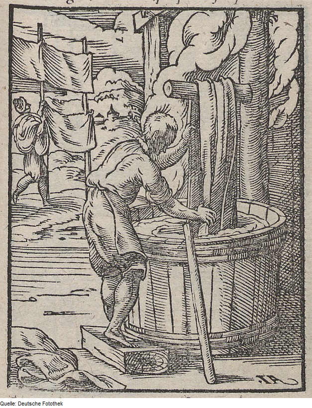 A black dyer at work, from the Ständebuch trade illustrations, Deutsche Fotothek