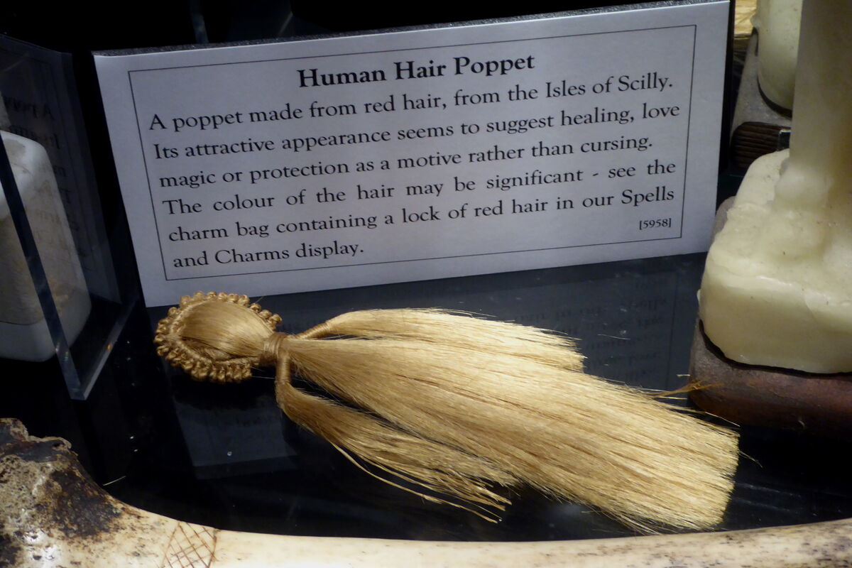 Human hair poppet, Museum of Witchcraft and Magic, Boscastle