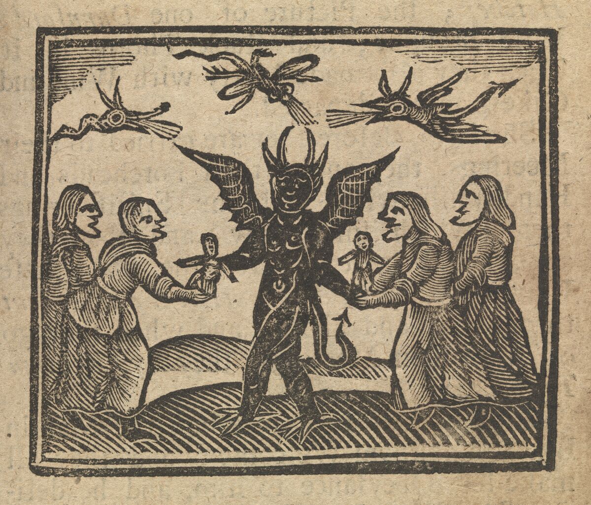Wax dolls being given to the devil, engraving, Wellcome Collection