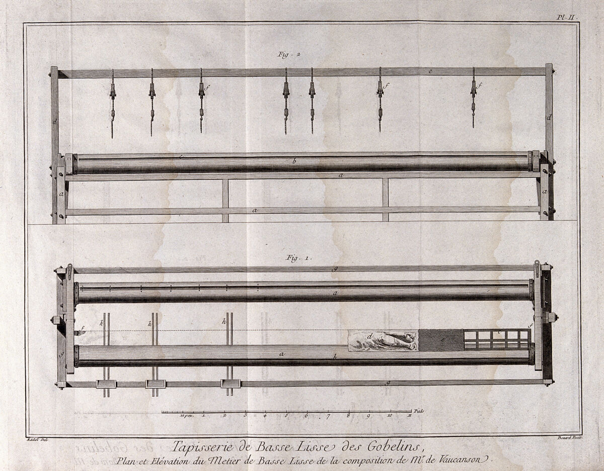 Loom elevation and plan drawing, Wellcome Collection